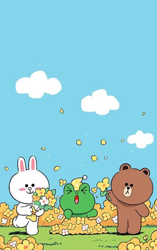 可爱兔子、小熊和青蛙手机壁纸